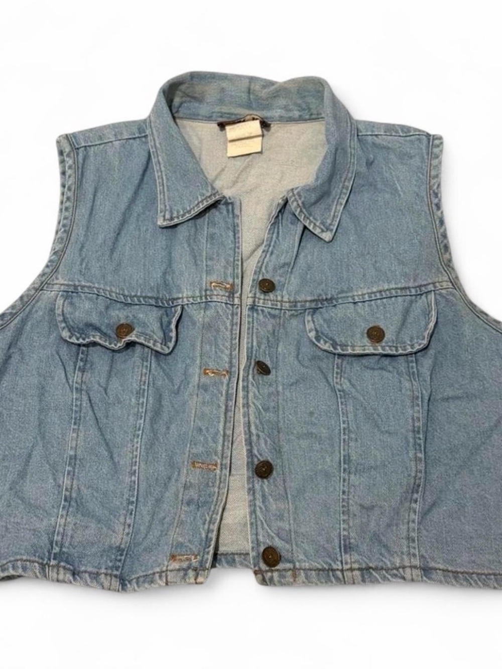 Blue denim jacket vest